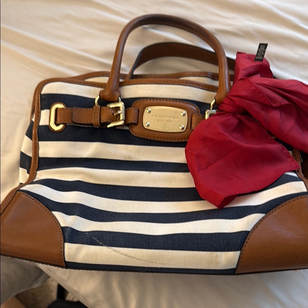 Michael Kors Nautical Striped Leather Handbag